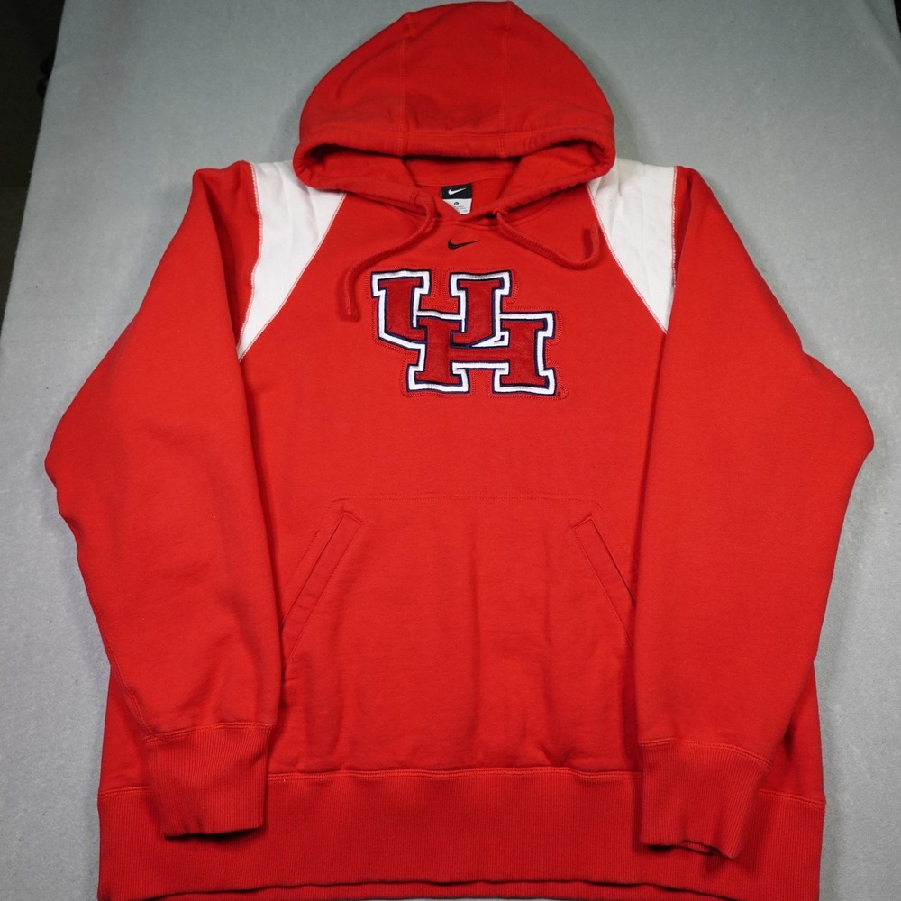 Nike Houston Cougars Sweatshirt Hoodie Mens XL Red NCAA Basketball Pullover
